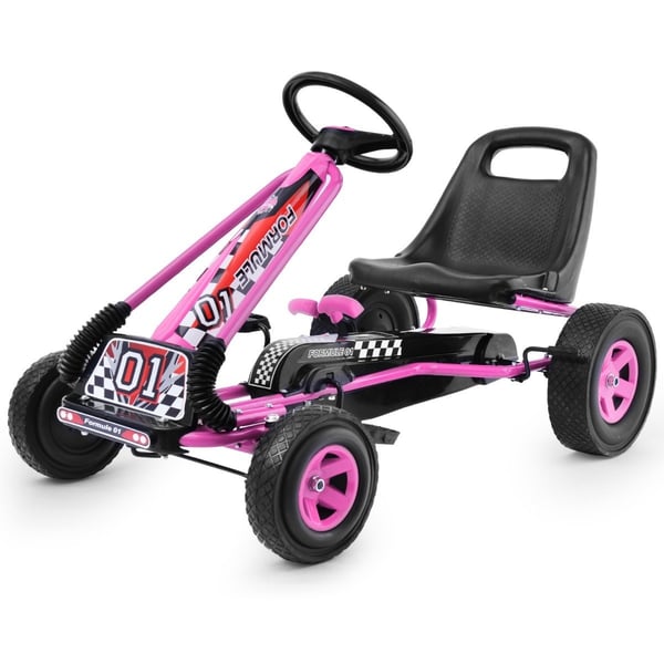 Pedal gokart pedaldrevet kjørebil barnebil pedalkjøretøy 98 x 59 x 61 cm rosa Pedal gokart pedaldrevet kjørebil barnebil pedalkjøretøy 98 x 59 x 61 cm rosa