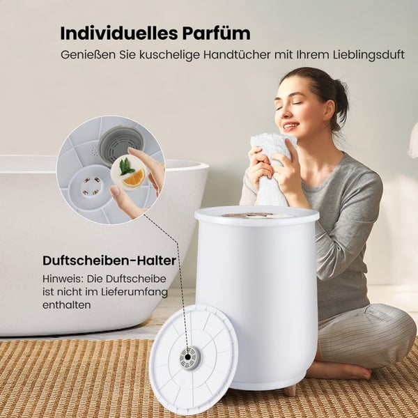 Håndklevarmebøtte 23 L Stor Luksus Håndklevarmer 34 x 54 cm Hvit