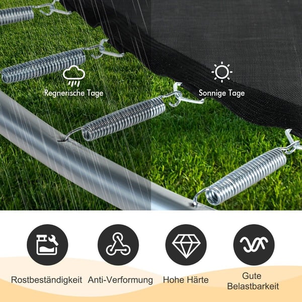 Set med 20 trampolinfjädrar 14 cm tunga galvaniserade stålfjädrar med T-krokdragverktyg