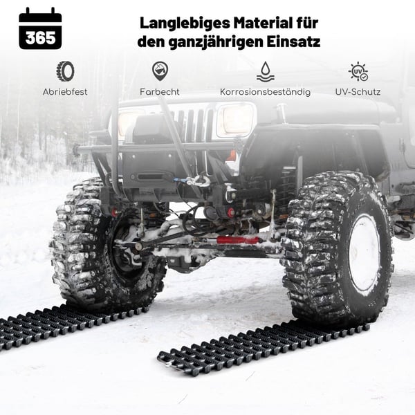 2-pak dæktrækmåtter med pose nødtrækshjælp Sort 82 x 21 x 2,8 cm