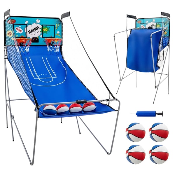 8 i 1 basketmaskin med 4 bollar & luftpump & 8 spellägen Arkadbasketspel Grön