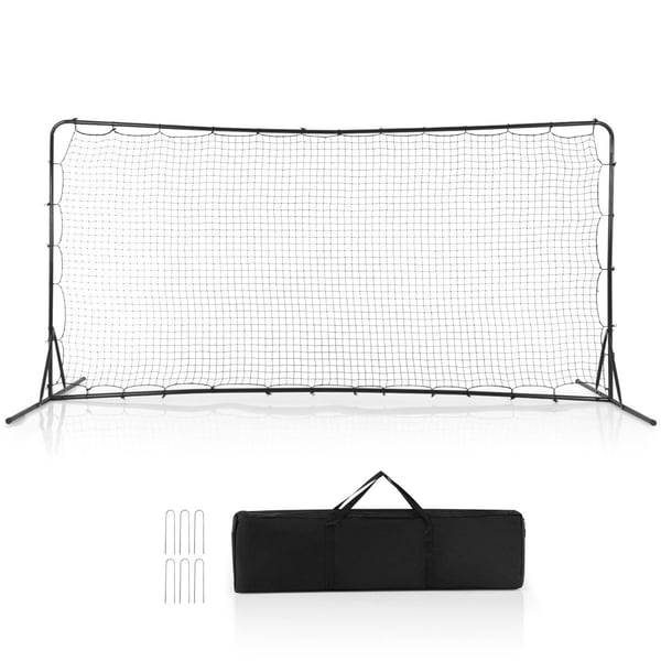 Fotbollsmål för barn 372,5 x 182,5 cm fotbollsmål för trädgårdsfotbollsmål med väska svart