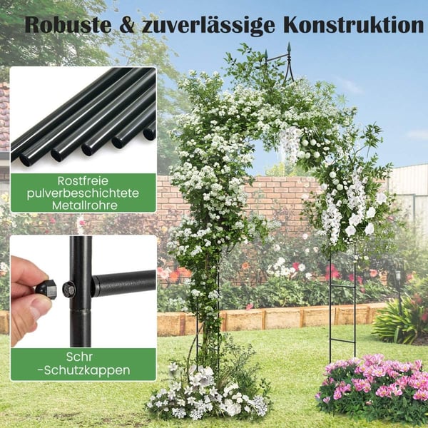 Rosebue metall hagebue i gotisk stil buegang rose espalier 125 x 39 x 287 cm