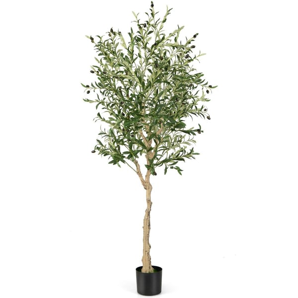 Kunstig oliventre med 1296 blader og 72 frukter olivenplanter 182 cm
