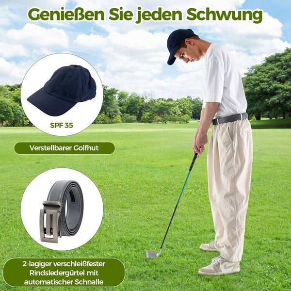 Komplett golfgavesett for menn Golftilbehør Sett med 3 golfballer Golfgave i gaveeske