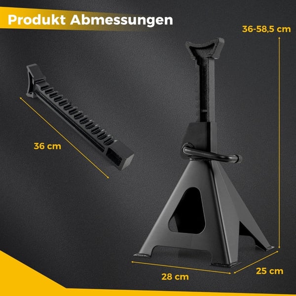 Set med 2 st 6 tons lastkapacitet bildomkraft med justerbar höjd från 36 - 58,5 cm