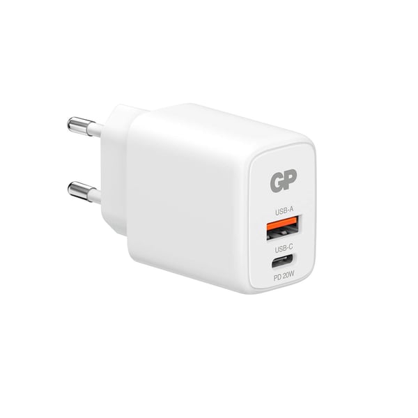 GP Vægoplader WM2B PD 20W USB-A + USB-C