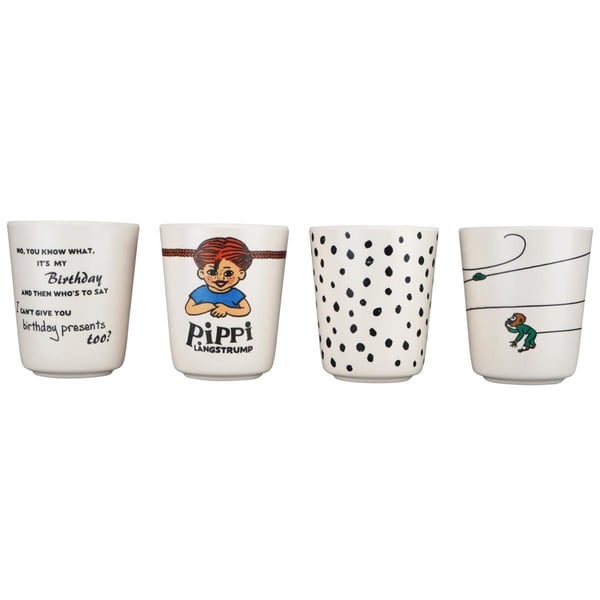 Pippi 100% melamin servise 4 glass sett