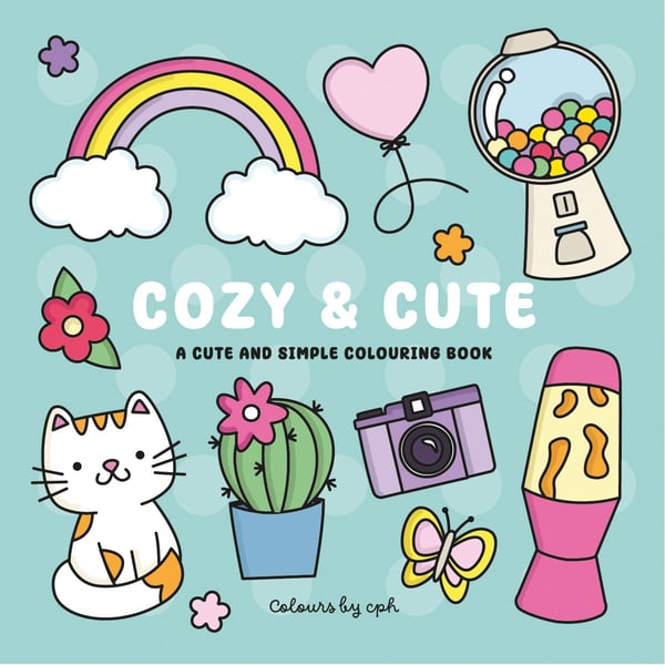 Målarbok: Cozy and Cute