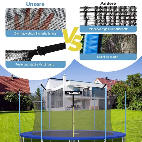Ø 487cm trampoline sikkerhetsnett for hagetrampoliner erstatningsnett innvendig