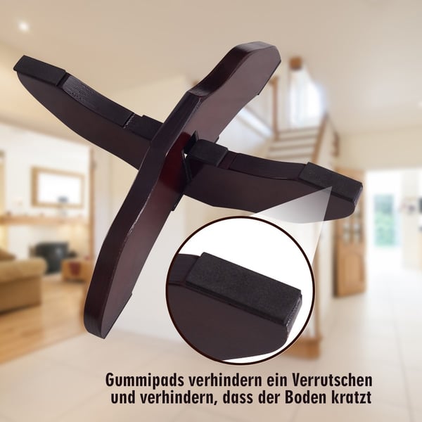2 x støtteføtter furu til hundesperre 2 cm gitterføtter for beskyttelsesgrind brun