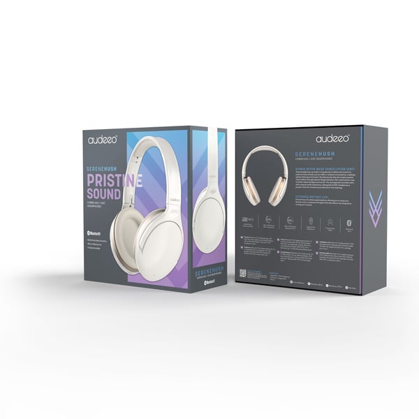 Hodetelefoner Over-Ear Hybrid ANC ENC Serenehush Hvit
