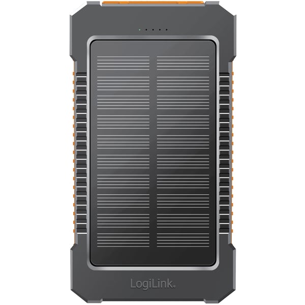 PowerBank 6.000 mAh 10W Solcelle Sort/oransje
