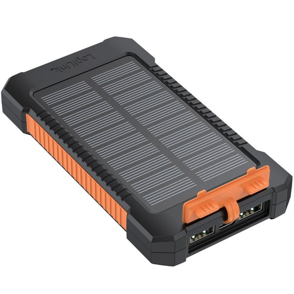 PowerBank 6.000 mAh 10W Solcelle Sort/oransje