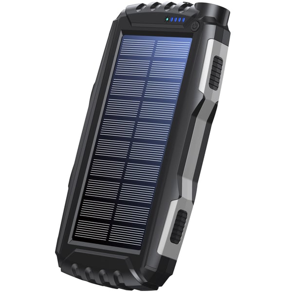 PowerBank 20.000 mAh Solcelle Sort PowerBank 20.000 mAh Solcelle Sort