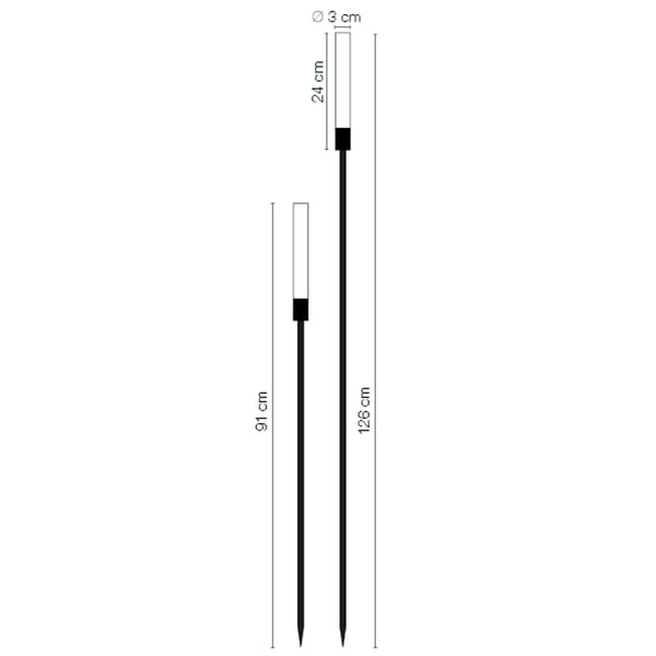 Huurrekynttiläpilari 126 + 91 cm 2 kpl Harmaa