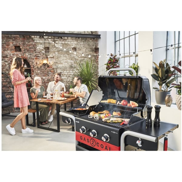Hybridgrill Gas2Coal 2.0, 3+1 brennere, gass eller kull