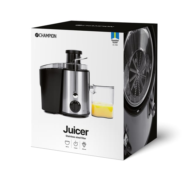 Juicer 600W, 0,5L rustfritt stål, sort