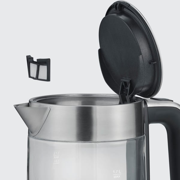 Vannkoker av glass, 1,7L, 2200W, hurtigkoking