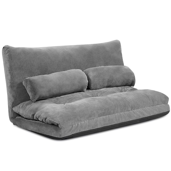 Justerbar gulvsofa, 6-posisjons hvilestol, 178x98x18 cm, grå