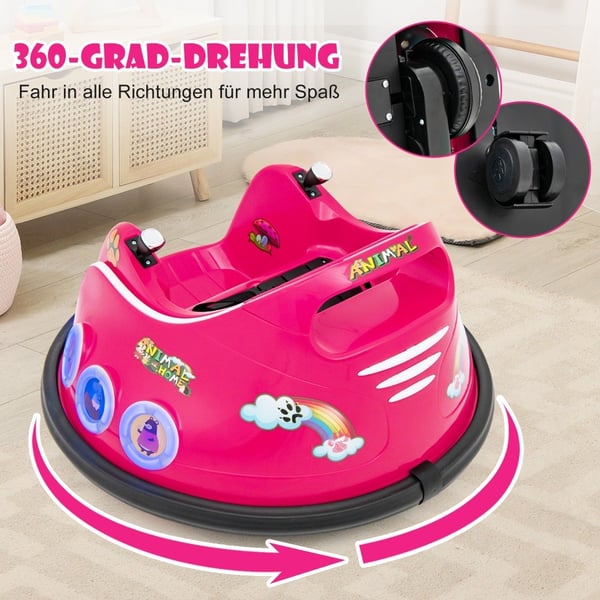 12V Kids Bumper Car, 360° spinn, musikk og fjernkontroll