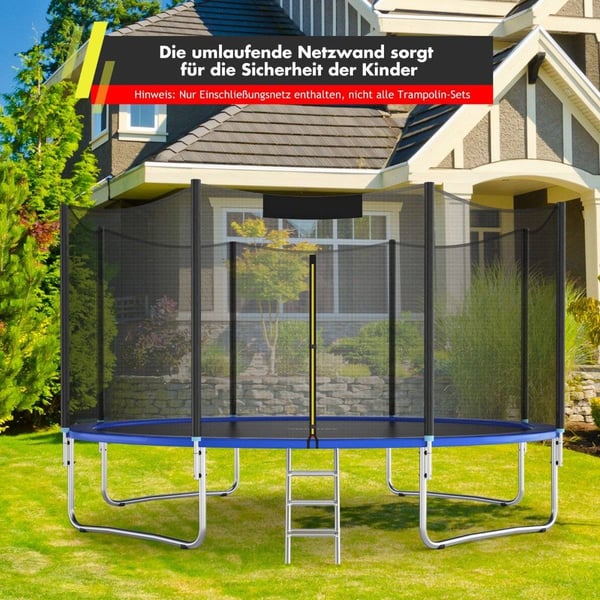 Trampoline sikkerhetsnett for 366 cm runde rammer med glidelås