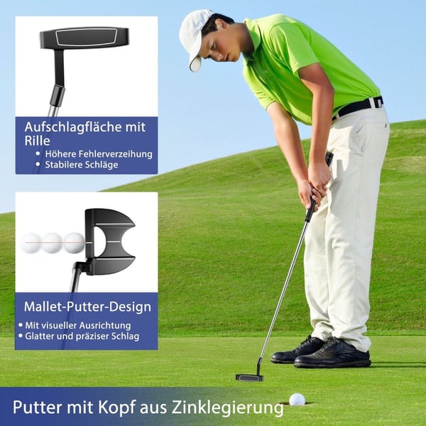 Mænds 9-delt højrehåndet golfkøllesæt med overtræk