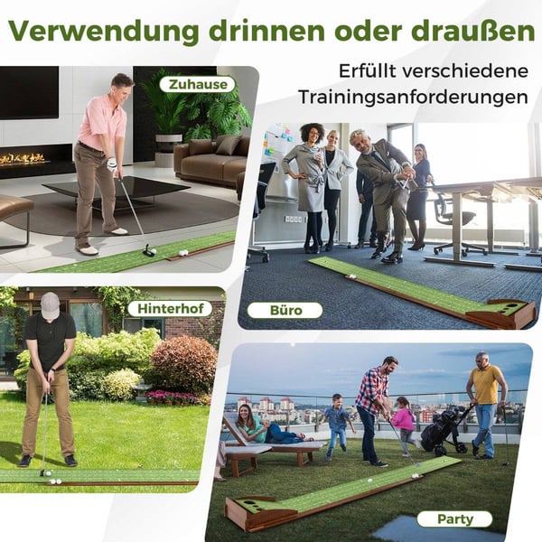 Golfputtmatta med 3 hål och automatisk bollretur