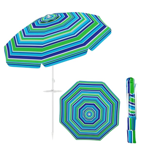 Strandparaply med koppholder, 200 cm, vippefunksjon
