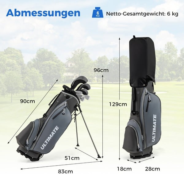 Komplett golfkøllesett for menn, 10-delt, høyrehendt