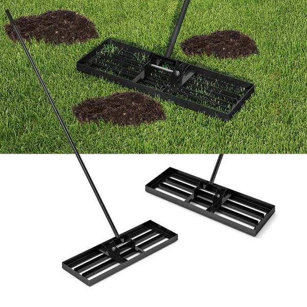 Metal nivelleringsrive med ergonomisk håndtag, 75x25 cm
