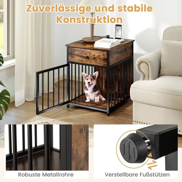 Hundekassemøbler med ladestasjon og skuff