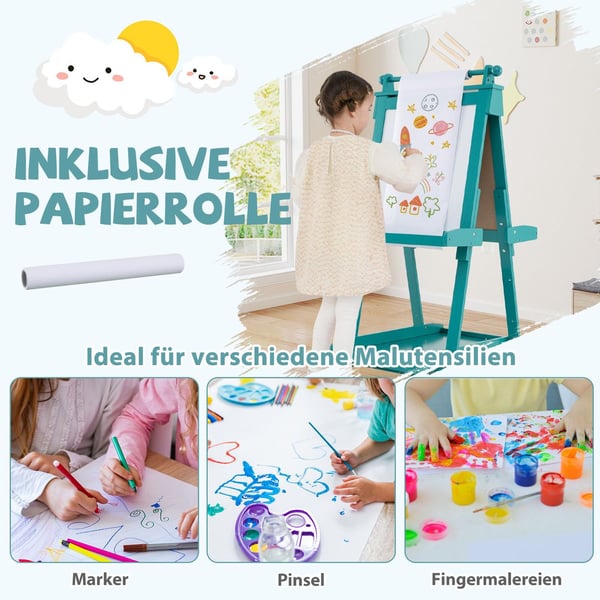Justerbart staffeli for barn med tavle og tavle