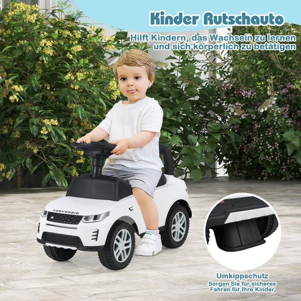 Ride-On Lekebil med oppbevaring, hvit, trygg for småbarn