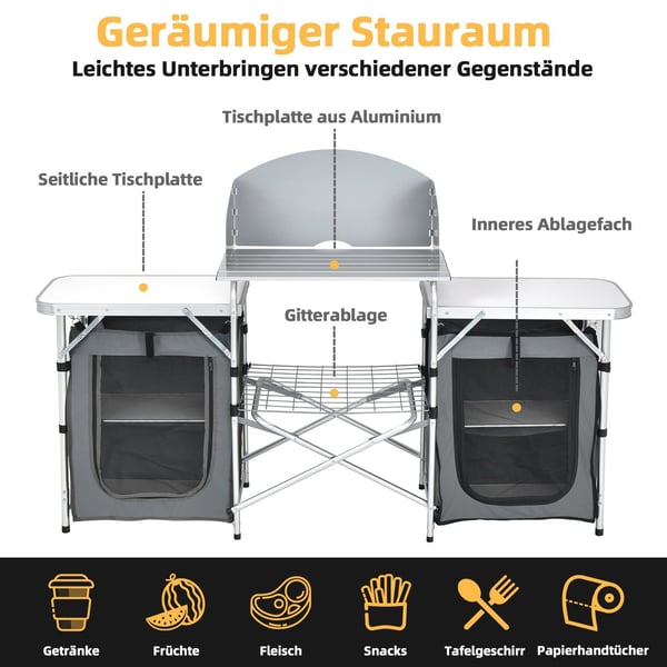 Sammenfoldelig campingkøkken med bæretaske – Aluminium kogestation