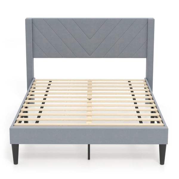 Plattform Sengeramme for 200x140 cm Madrass, Grå fløyel