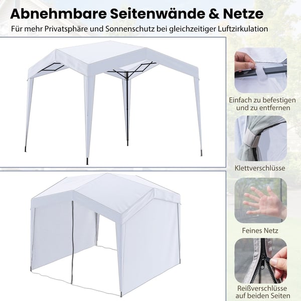 3x3 m pop-up lusthus, vattentät, med väska och stakar