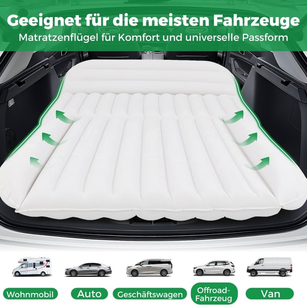 SUV Luftmadrass 190x130 cm, Uppblåsbar Säng med Pump