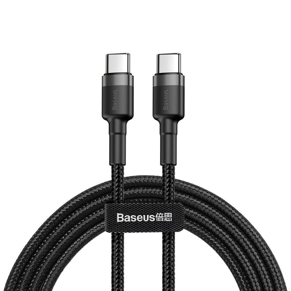 Baseus CATKLF-GG1 USB-C - USB-C PD QC Kabel 60W 3A 480Mb/s 1m - Svart