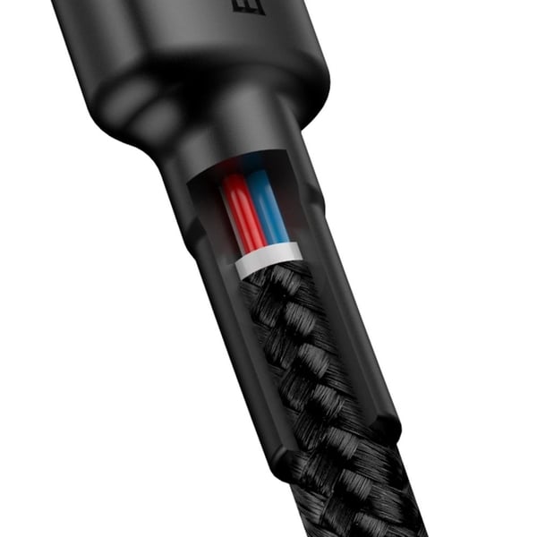 Baseus CATKLF-G91 USB-C - USB-C PD QC Kabel 60W 3A 480Mb/s 1m - Svart & Röd