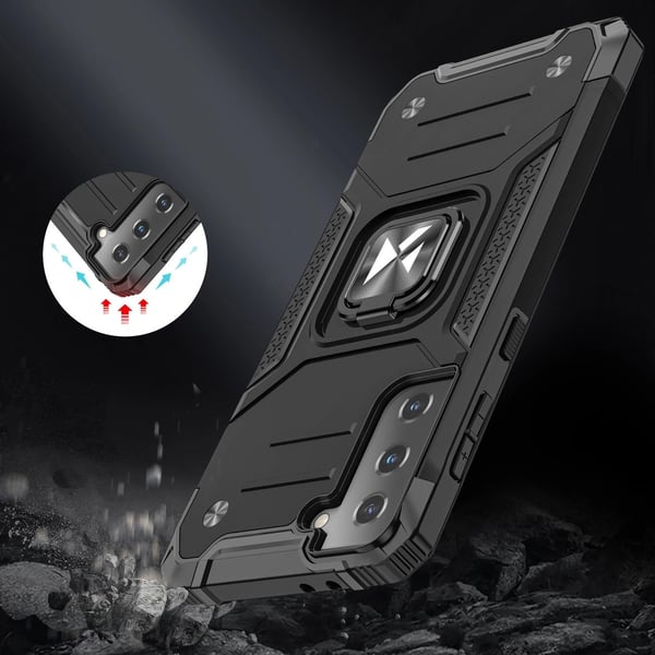 Wozinsky Ring Armor Hybrid Pansarskal med Ställ Samsung Galaxy S23 - Svart