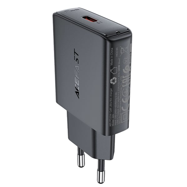 Acefast A65 PD 20W GaN USB-C Väggadapter - Svart