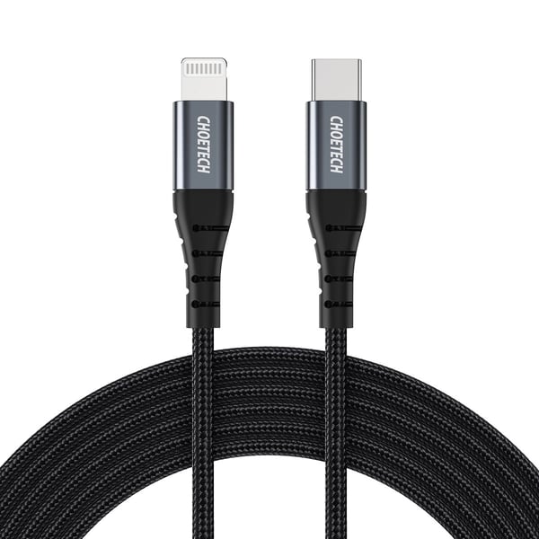 Choetech IP0042 MFi USB-C - Lightning Kabel 480Mb/s 3A 3m - Svart