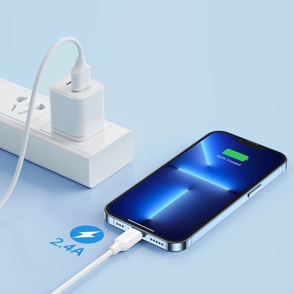 Joyroom USB Till Lightning Kabel 1m - Vit (2-pack)