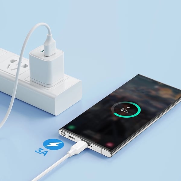 Joyroom USB Till USB C Kabel 1m - Vit (2-pack)