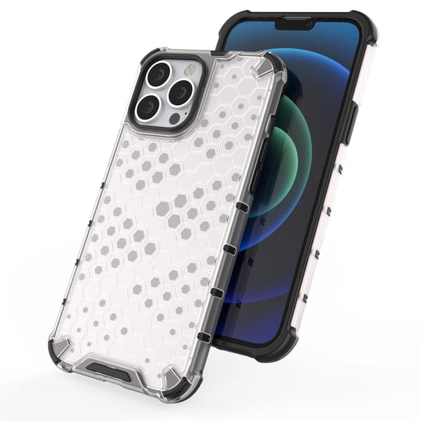 Honeycomb Hybrid Skal iPhone 13 Pro Max - Transparent/Svart