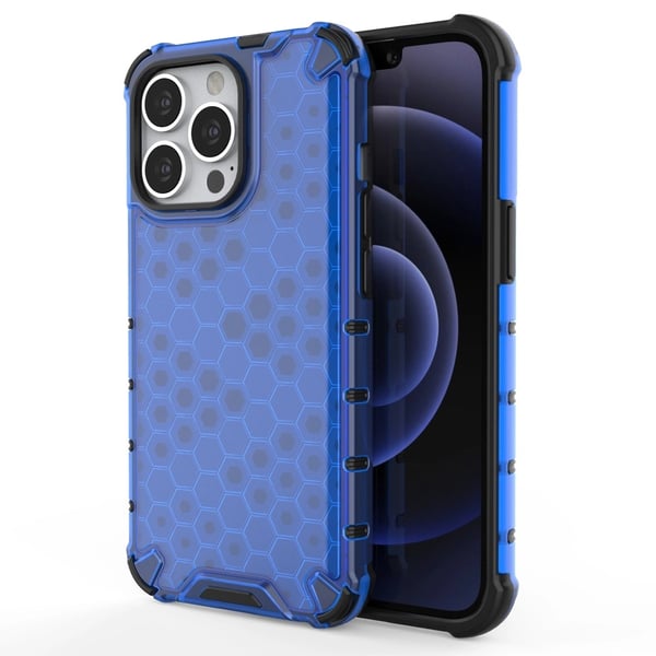 Honeycomb Hybrid Skal iPhone 13 Pro - Transparent/Blå