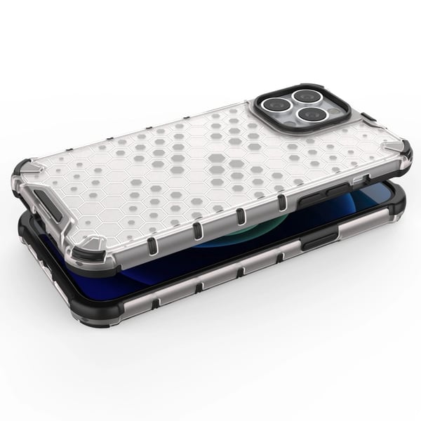 Honeycomb Hybrid Skal iPhone 13 Pro Max - Transparent/Blå