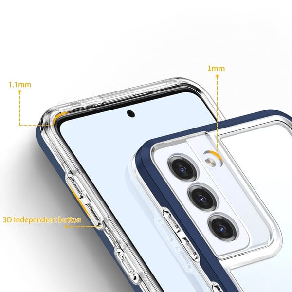 Clear 3in1 Case Skal med Ram iPhone 12 Pro - Transparent/Blå