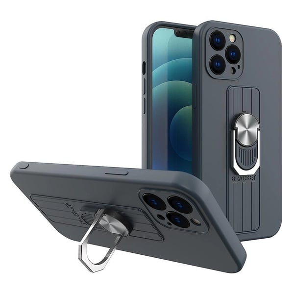 Ring Case Skal med Ställ iPhone 13 Pro - Mörkblå